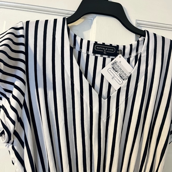 DUFFIELD LANE LEONA DRESS - WHITE/NAVY
STRIPE - Picture 3 of 5